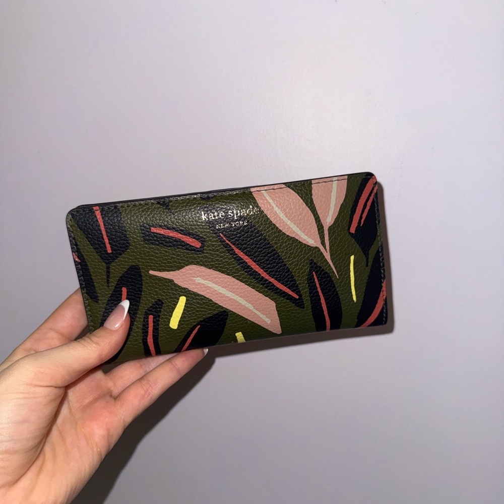 Kate Spade Olive Floral Wallet